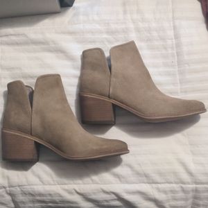 Tan suede booties